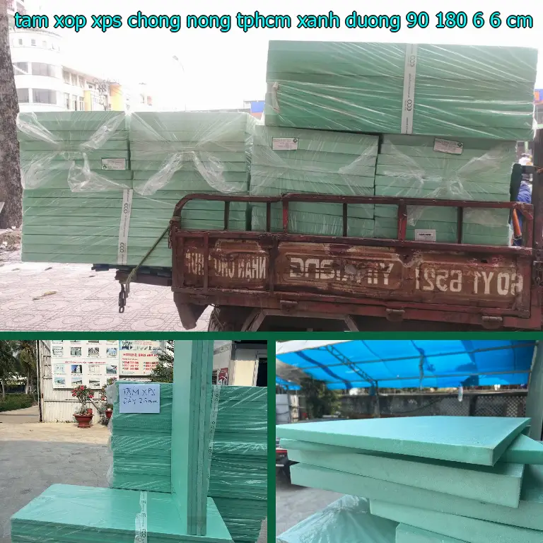 Kích thước tấm xốp XPS chống nóng TpHCM Xanh dương: 90*180*6.6 cm Kích thước tấm xốp XPS chống nóng TpHCM Xanh dương: 90*180*6.6 cm