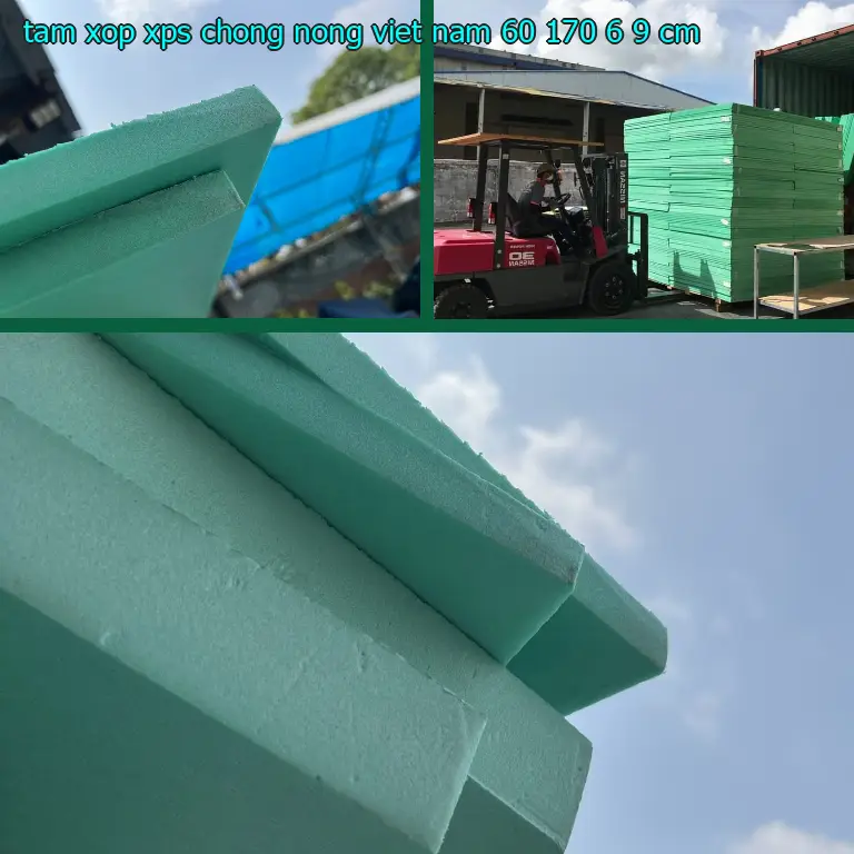 Kích thước tấm xốp XPS chống nóng Viet Nam: 60*170*6.9 cm Kích thước tấm xốp XPS chống nóng Viet Nam: 60*170*6.9 cm