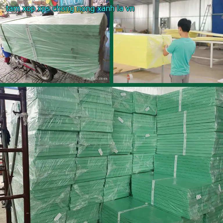Xuất xứ tấm xốp XPS chống nóng Xanh lá: VN