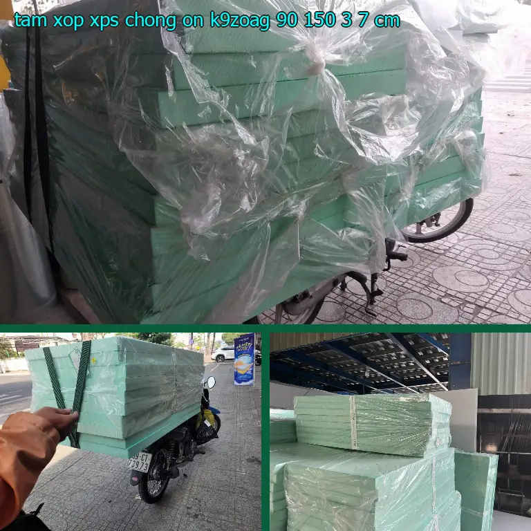 Kích thước tấm xốp XPS chống ồn K9ZOAG: 90*150*3.7 cm