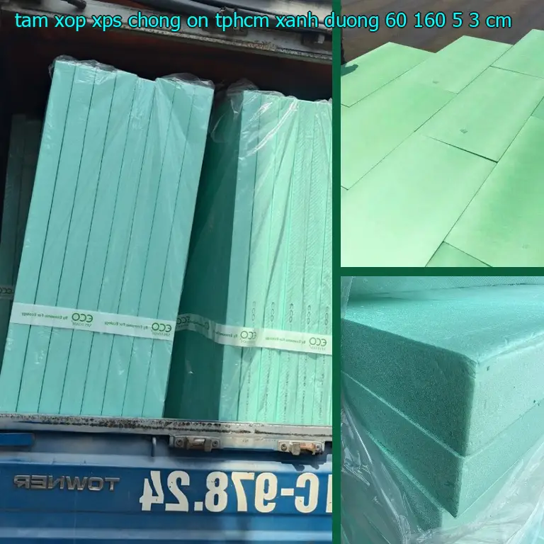 Kích thước tấm xốp XPS chống ồn TpHCM Xanh dương: 60*160*5.3 cm Kích thước tấm xốp XPS chống ồn TpHCM Xanh dương: 60*160*5.3 cm