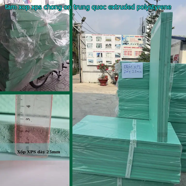 Chất liệu tấm xốp XPS chống ồn Trung Quốc: Extruded Polystyrene Chất liệu tấm xốp XPS chống ồn Trung Quốc: Extruded Polystyrene