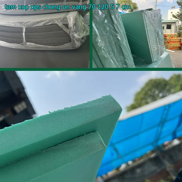 Kích thước tấm xốp XPS chống ồn Vàng: 70*120*5.7 cm Kích thước tấm xốp XPS chống ồn Vàng: 70*120*5.7 cm