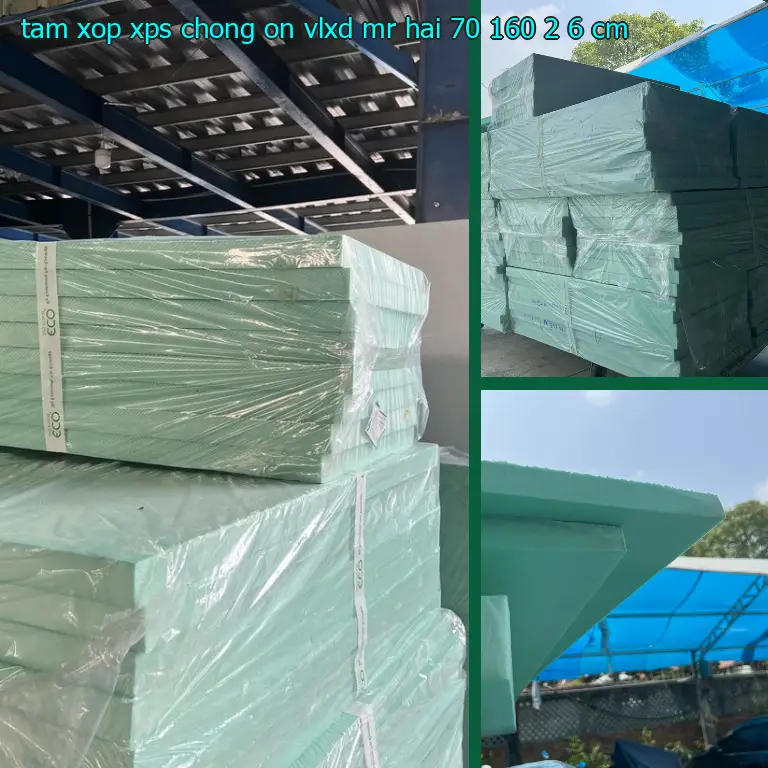 Kích thước tấm xốp XPS chống ồn VLXD Mr.HẢI: 70*160*2.6 cm