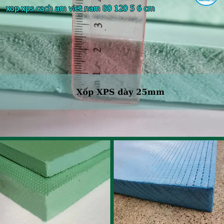 Kích thước xốp XPS cách âm Viet Nam: 80*120*5.6 cm Kích thước xốp XPS cách âm Viet Nam: 80*120*5.6 cm