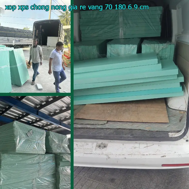 Kích thước xốp XPS chống nóng giá rẻ Vàng: 70*180*6.9 cm