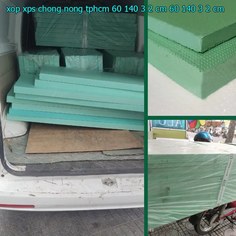 Kích thước xốp XPS chống nóng TpHCM 60*140*3.2 cm: 60*140*3.2 cm