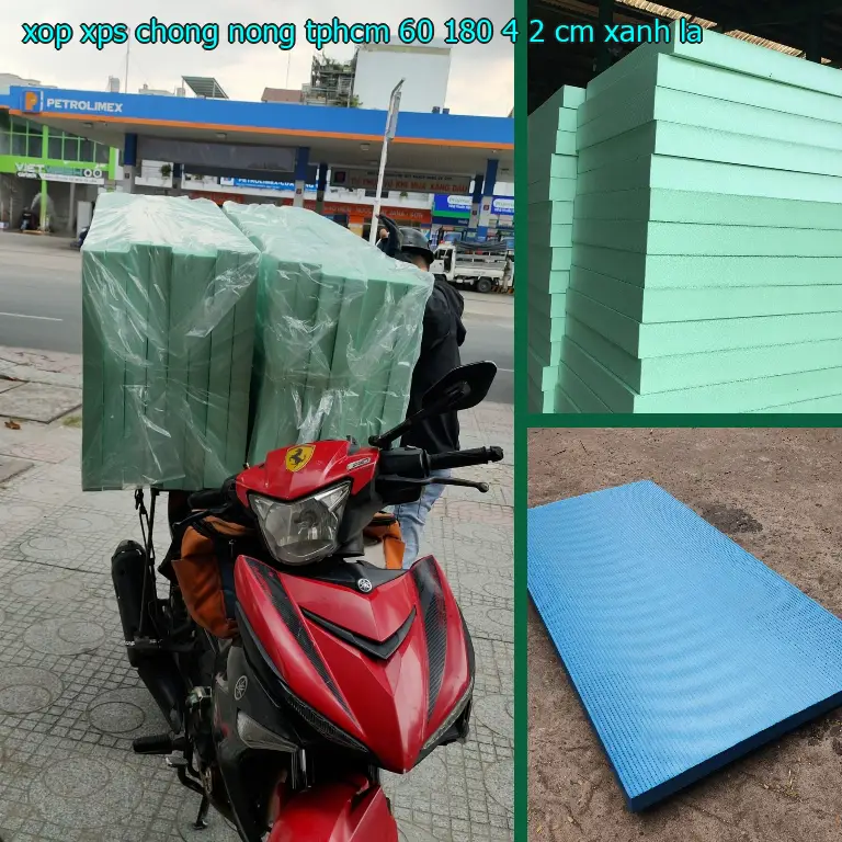 Màu sắc xốp XPS chống nóng TpHCM 60*180*4.2 cm: Xanh lá
