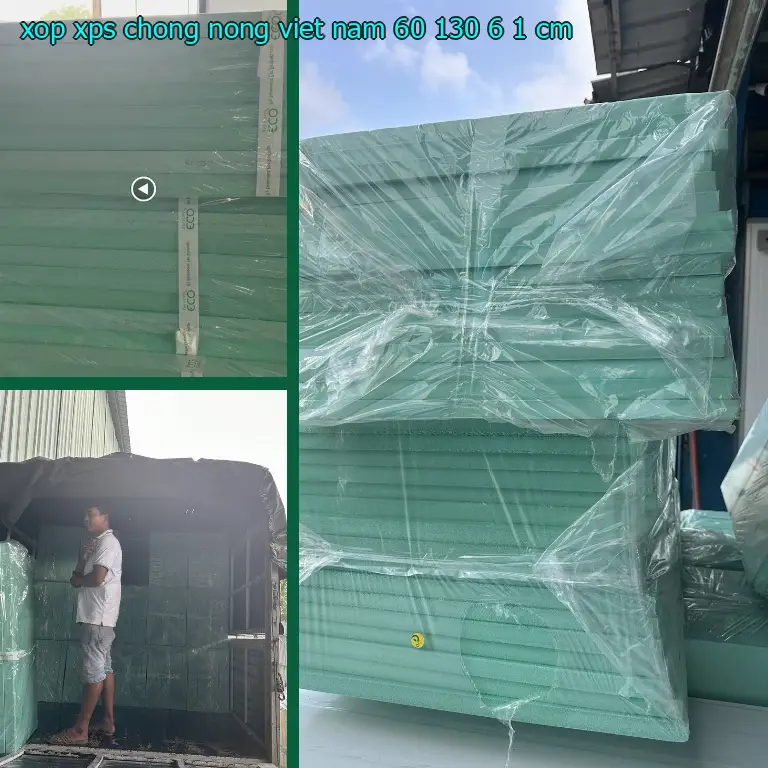 Kích thước xốp XPS chống nóng Việt Nam: 60*130*6.1 cm Kích thước xốp XPS chống nóng Việt Nam: 60*130*6.1 cm