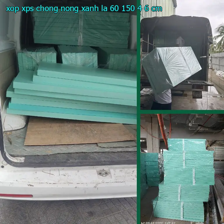 Kích thước xốp XPS chống nóng Xanh lá: 60*150*4.6 cm