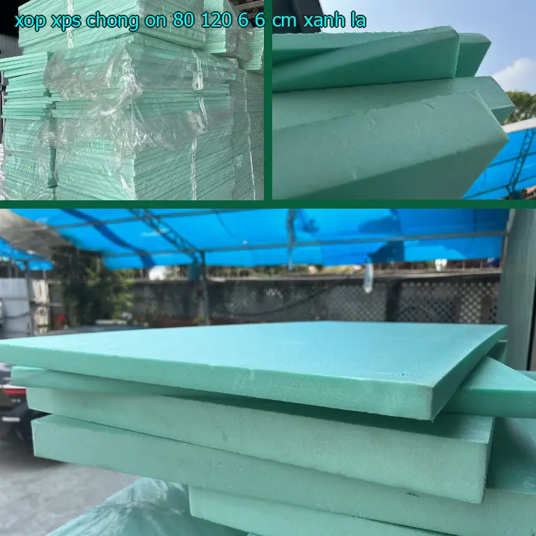 Màu sắc xốp XPS chống ồn 80*120*6.6 cm: Xanh lá Màu sắc xốp XPS chống ồn 80*120*6.6 cm: Xanh lá