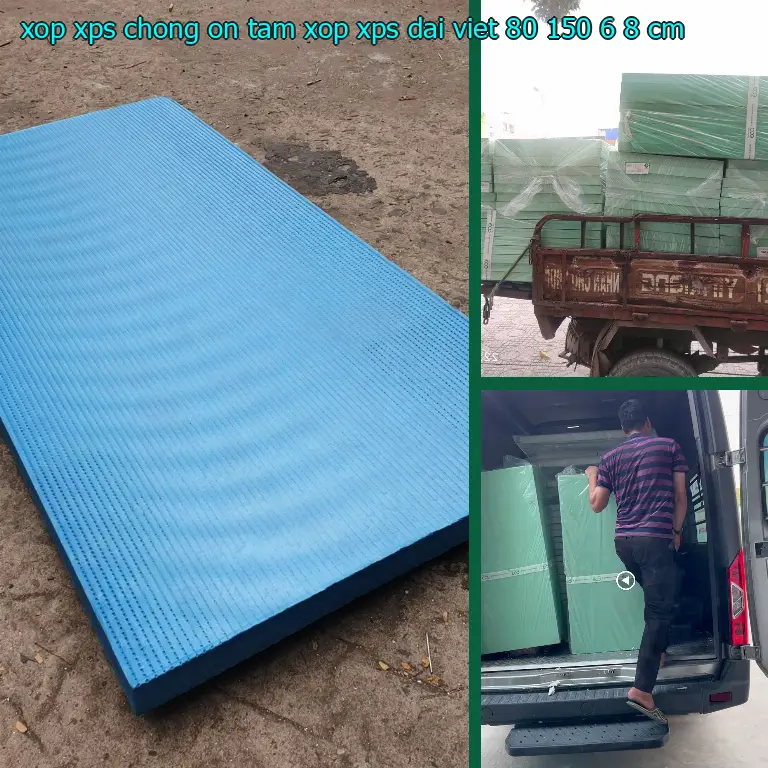 Kích thước xốp XPS chống ồn Tấm xốp XPS Đại Việt: 80*150*6.8 cm