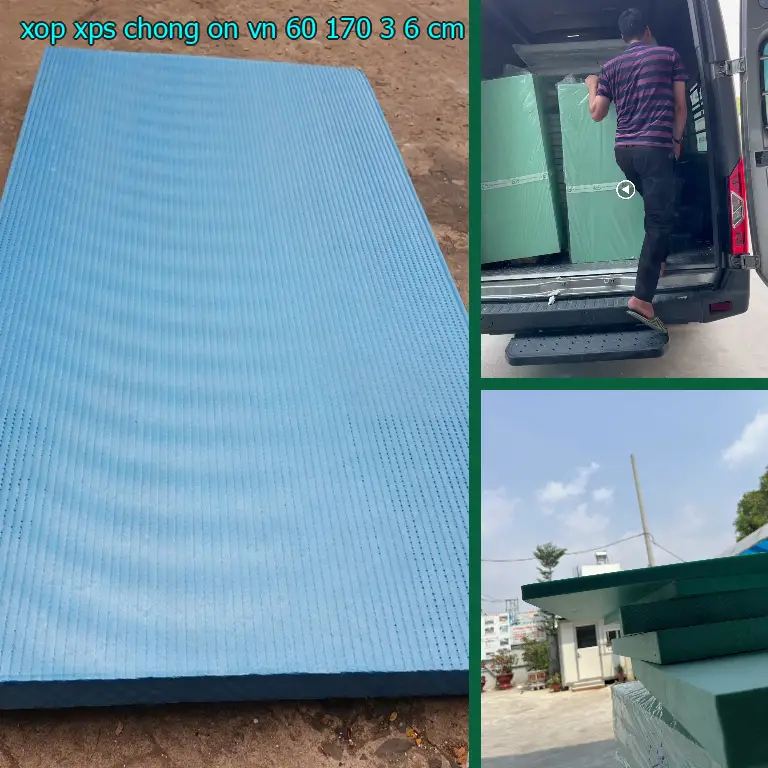 Kích thước xốp XPS chống ồn VN: 60*170*3.6 cm Kích thước xốp XPS chống ồn VN: 60*170*3.6 cm